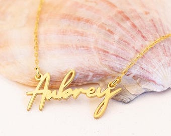 Gold Personalized Name Necklace: Delicate Layering Necklace, Dainty Name Charm Jewelry, Valentines Gift for Her