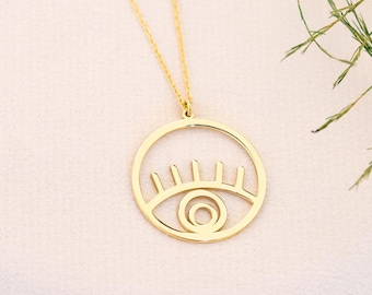 Evil Eye Necklace, All Seeing Eye Jewelry, Protection Necklace, Third Eye Jewelry, Occult Jewelry
