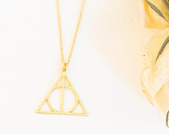 Collar triangular dorado delicado: colgante geométrico de plata de ley, joyería minimalista, regalo de cumpleaños