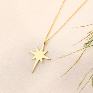 Gold North Star Necklace - Silver Star Signet Necklace - North Star Jewelry - Polaris Star Pendant - Valentines Day - Mother&#39;s Day Gifts