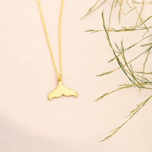 925 Sterling Silver Whale Tail Necklace: Ocean Mermaid Jewelry - Minimalist Boho Jewelry - Dainty Necklace - Birthday Gifts - Gift For Her
