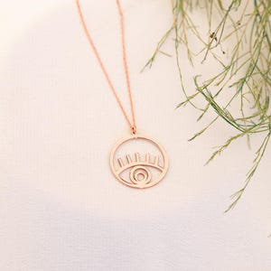 14K Gold Third Eye Necklace - Silver Spiritual Jewelry - Gift For Women - Handmade Jewelry - Gift For Her - Gift For Mom - Valentines Day