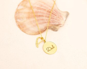 Gold Dad Necklace Sterling Silver Dad Necklace Dad Pendant