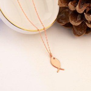 Gold Fish Necklace - Silver Fisher Jewelry - Fish Pendant - Tiny Fish Jewelry - Gift for Women - Valentine Day - Gift For Love - Love - Gift