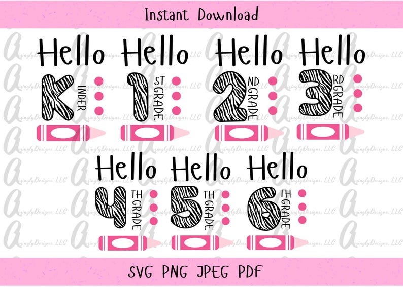 Hello Grade R Hello Grade School SVG Bundle, Back to School (digital Download) - Etsy