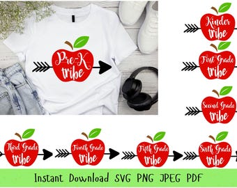 Apple Grade School バンドル SVG、教師用シャツデザイン（デジタルダウンロード）