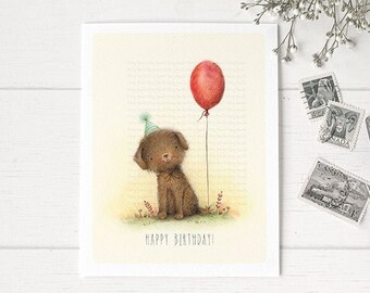 Dog Greeting Card • Dog Birthday Card • Birthday Card • Congratulations Card •  "Henry's Birthday Wish"-C2013