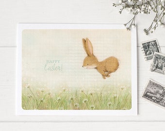 Easter Card • Bunny Greeting Card • Bunny Birthday Card • Birthday Card • Thinking of You Card • Thank you  Card • "THRU THE MEADOW"-C2205