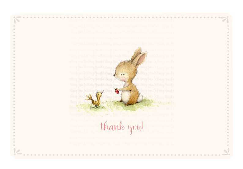 Bunny Greeting Card \u2022 Friendship Card \u2022Thank you Card \u2022 Note Card \u2022 Thinking of You Card \u2022 With Love-C1940