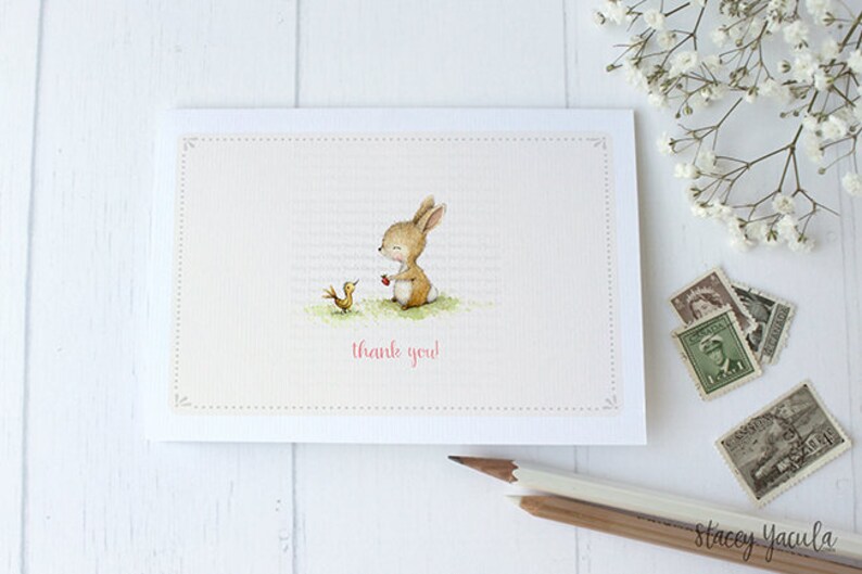 Bunny Greeting Card \u2022 Friendship Card \u2022Thank you Card \u2022 Note Card \u2022 Thinking of You Card \u2022 With Love-C1940