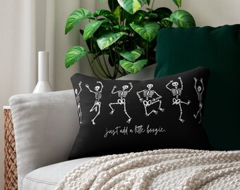Dancing Skeleton Pillow, Halloween Pillow, Dancing Skeleton, Halloween Home Decor, Spooky Decor