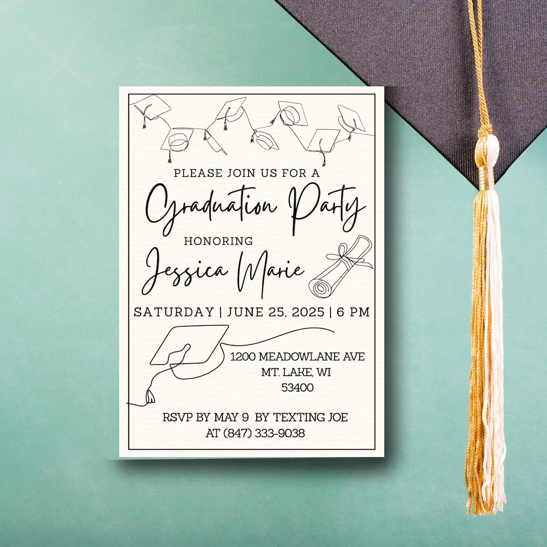 Graduation Party Invitation, Grad Party Invite Template, Editable ...