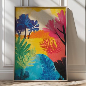 Vibrant Nature Wall Art Tropical Plant Botanical Art Abstract Wall Art Digital Wall Art Colourful Wall Art Trendy Wall Art Digital Download