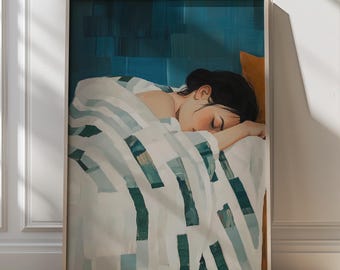 Abstract People Art Bedroom Wall Art Minimal Japandi Stripe Female Abstract Painting Figurative Art People Painting Abstract Eclectic Prints