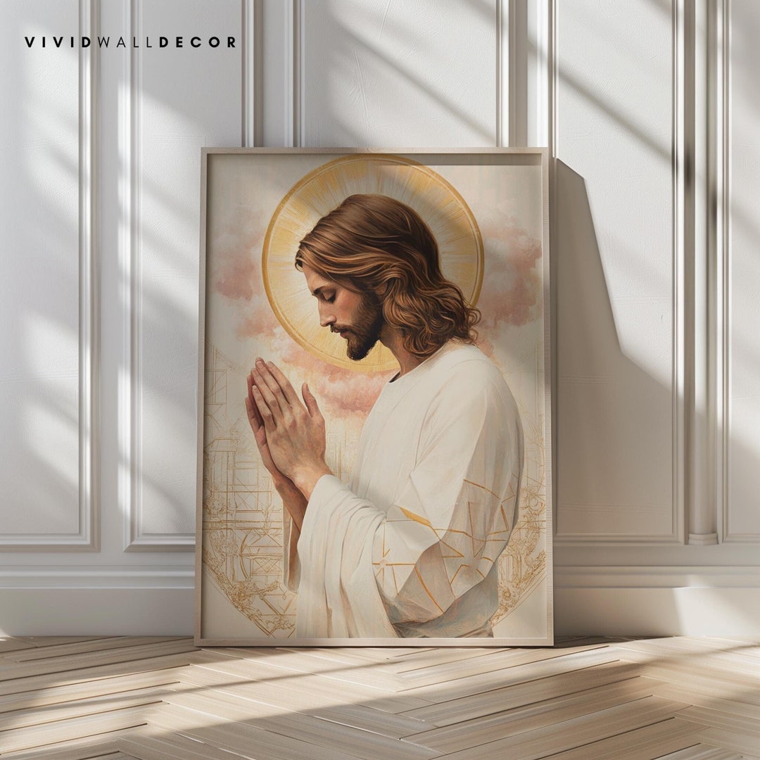 Jesus in Prayer Art Christian Art Inspirational Faith Decor Lds Art ...