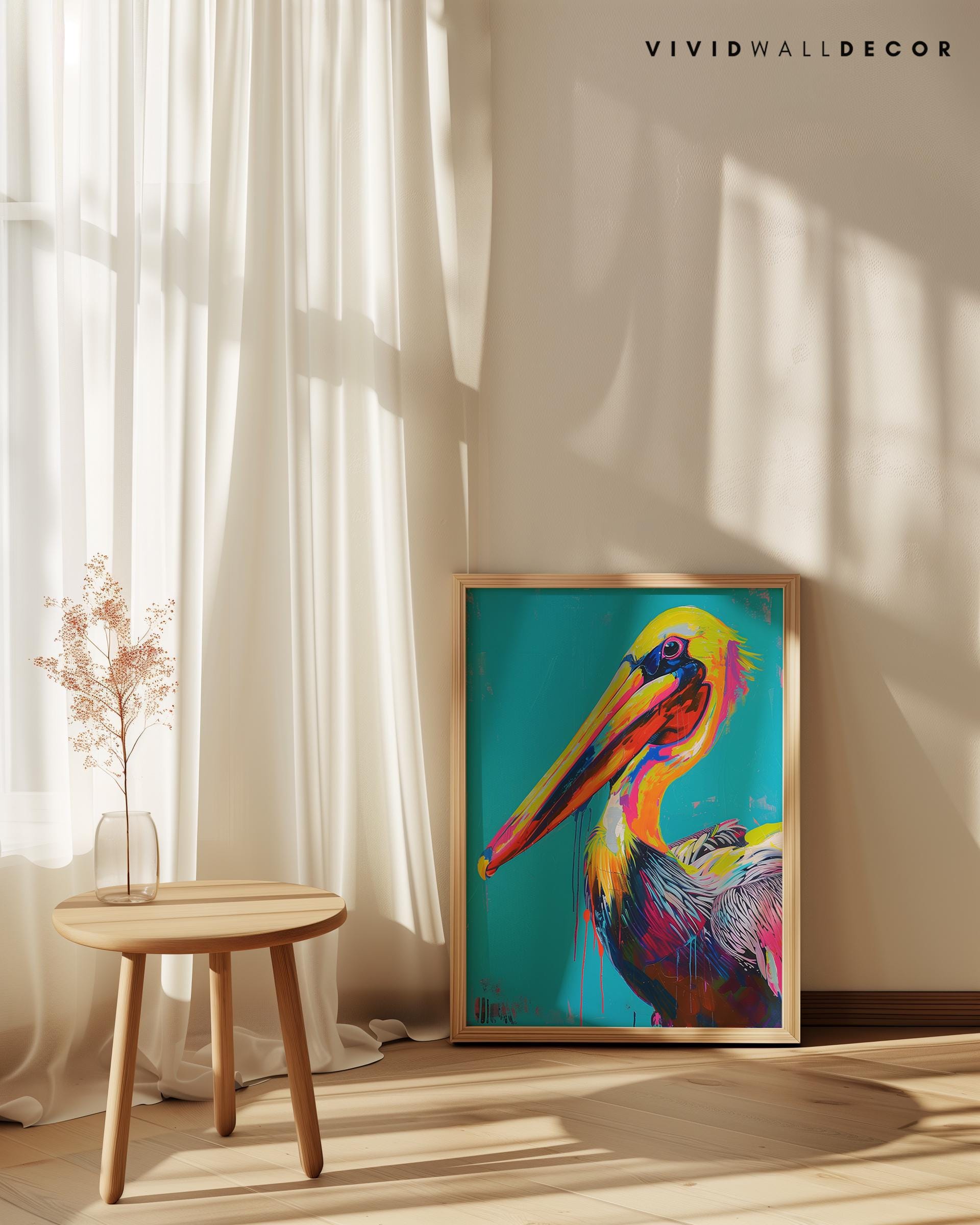 Vibrant Pelican Art Print Maximalist Wall Decor Colorful Bird Art ...