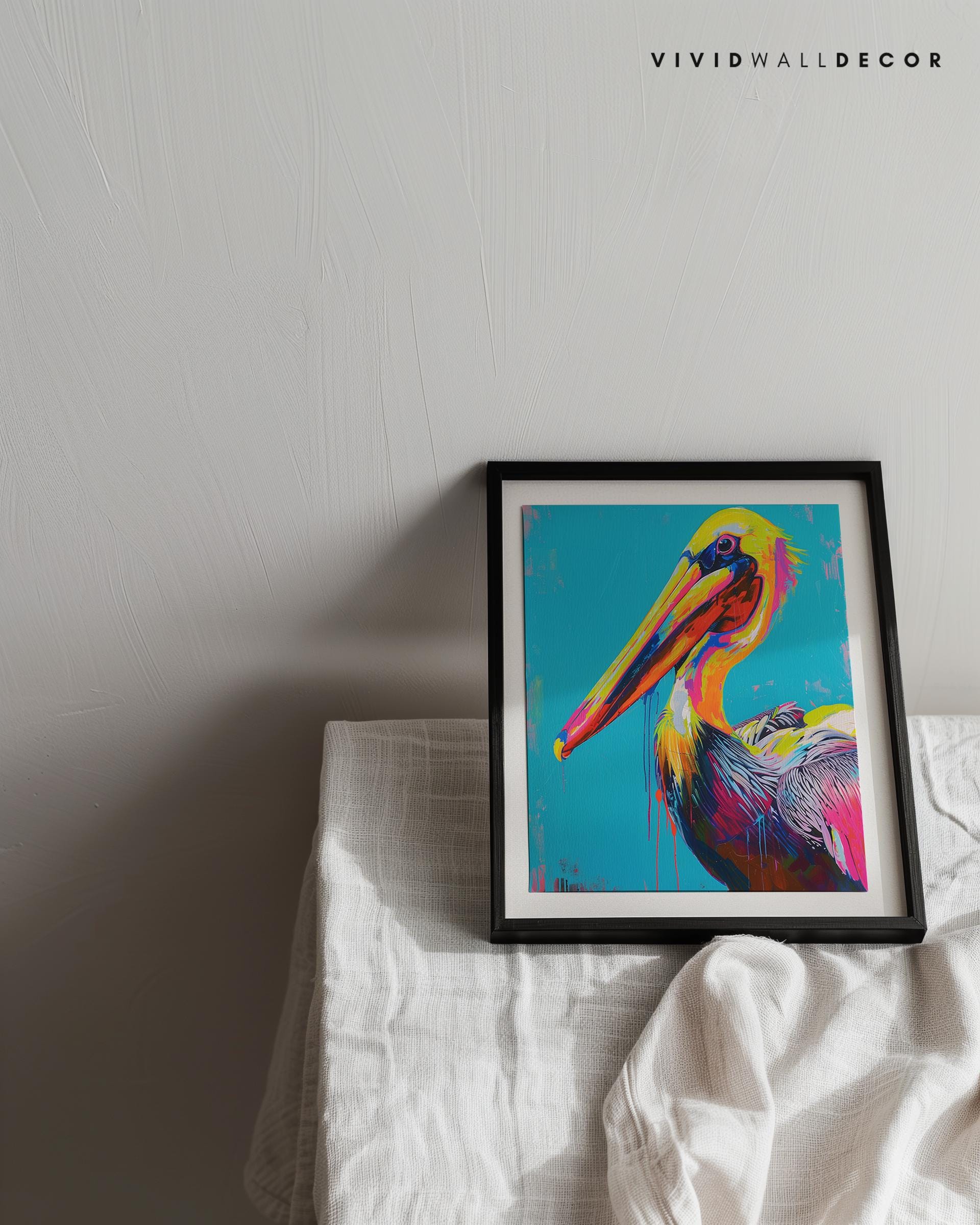 Vibrant Pelican Art Print Maximalist Wall Decor Colorful Bird Art ...