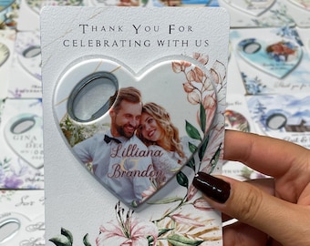 Personalized Heart Bottle Opener Magnet: Wedding Favors for Guests