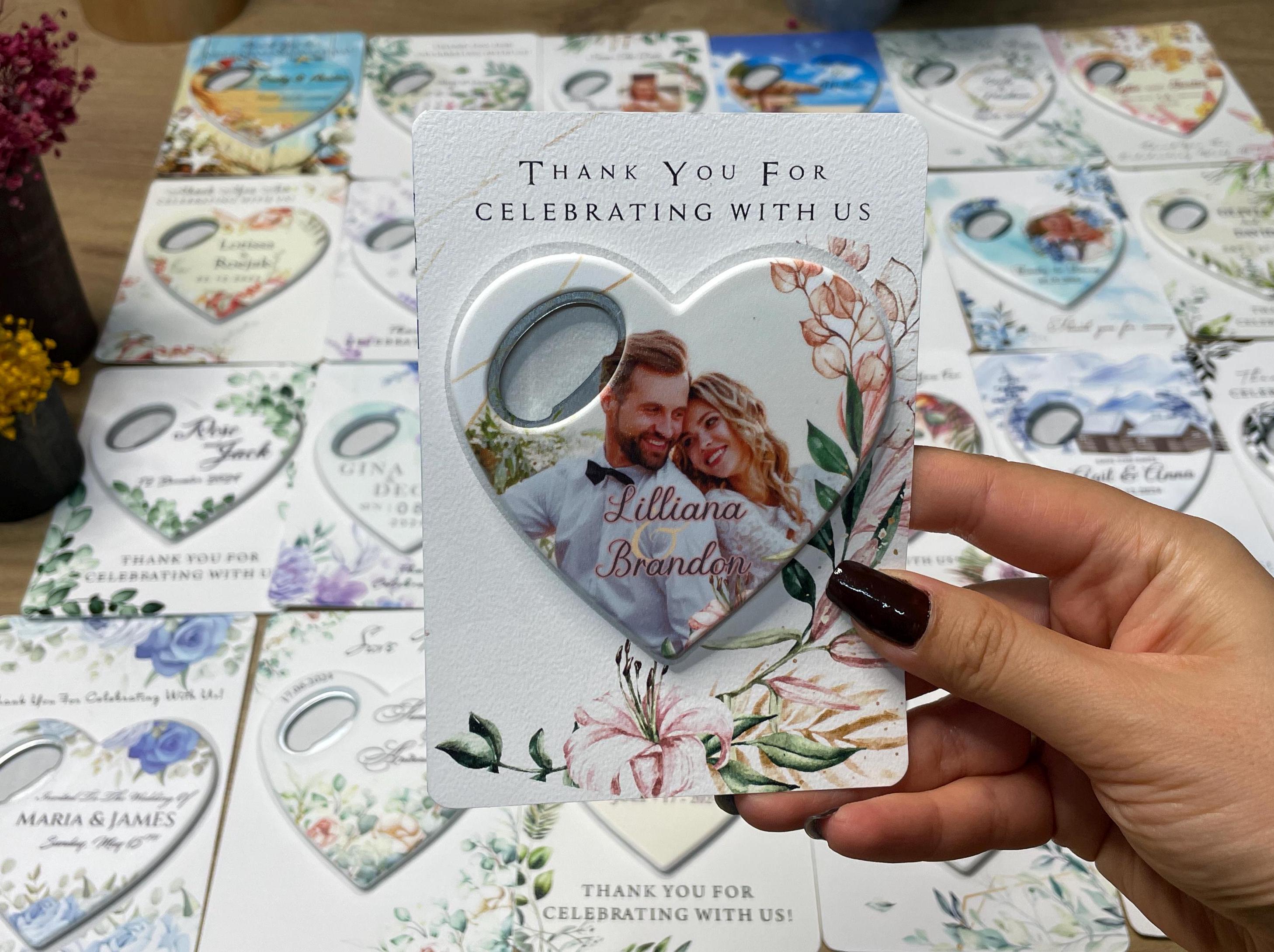 Personalised Save The Date Magnet Bottle Opener - Wedding Favours For Guests - Wedding Announcement Gift- Personalised Wedding Favours