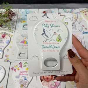Customized Baby Shower Gift Magnet, Cap Opener, Birthday or Baptism Event, Baby Shower Bottle Opener, Baby Shower, Personalized Party Magnet