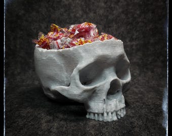 3D Printed Skull Candy Bowl: Halloween Treat Holder