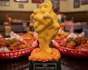 Hot Wing Champion Trophy: Customizable Spicy Food Award