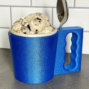 Ice Cream Pint Holder 3D Printed Cozy with Spoon Slot  Fun Gift for Ice Cream Lovers  Fits Standard Pints  Many Colors Available