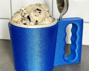 3D Printed Ice Cream Pint Holder with Spoon Slot: Fun Gift