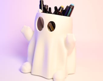 3D Printed Ghost Pen Holder: Spooky Halloween Desk Organizer
