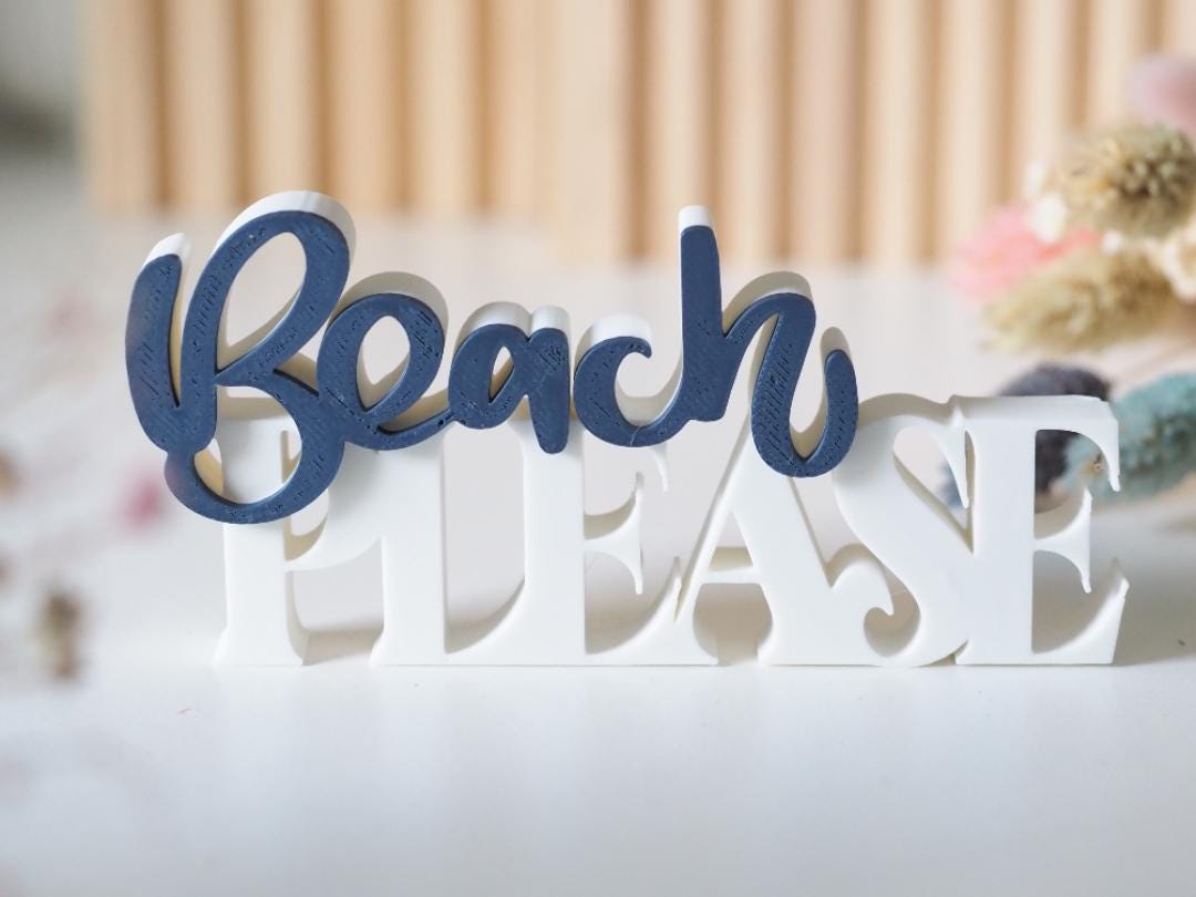 3D Printed Beach Please Sign: Sassy Beach House Decor - Etsy