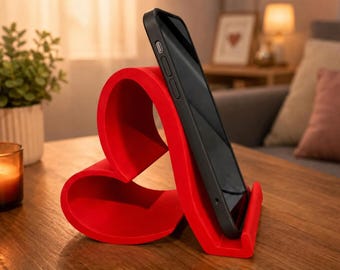 Heart Phone Stand, Valentine's Day Phone Holder 3D Printed Stand