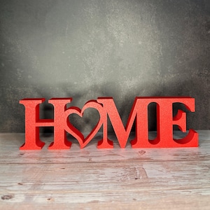 Home Sign with Heart | 3D Printed Decorative Home Decor | Modern Wall Art | Housewarming Gift