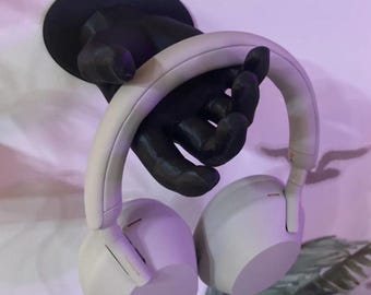Wall-Mounted Headphone Holder, 3D Printed Headset Display, Unique Audio Accessory, Space-Saving Headphone Stand