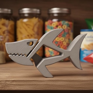 3D Printed Shark Chip Clip: Fun Ocean Lover Gift