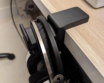 Adjustable Headphone Clamp – 3D Printed Desk Mount – Space-Saving Headset Holder - Gaming Headset  (Notes in Description)