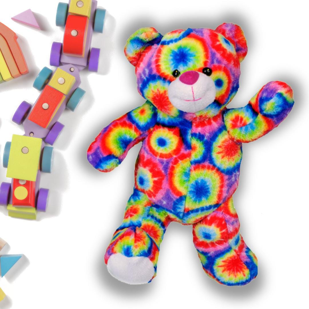 Build Your Own Tie Dye Rainbow Teddy Bear Stuffed Animal Kit 16 ...