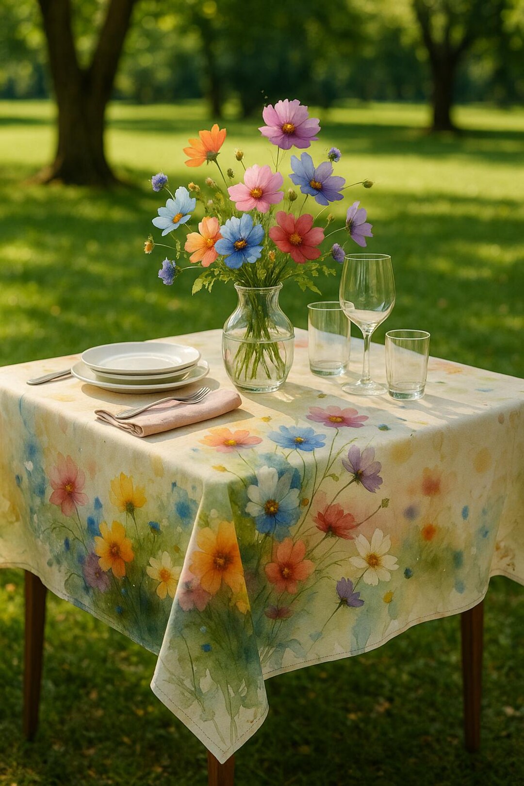 Springtime Table Cloths Colorful Floral Tablecloths for Spring Gatherings, Outdoor Dining ...