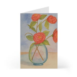 Set di biglietti d'auguri con fiori acquerellati / 7 biglietti d'auguri floreali assortiti per tutte le occasioni, compleanno, ringraziamento, condoglianze, incoraggiamento