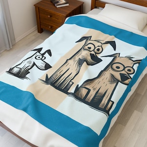 Dogs Velveteen Plush Blanket