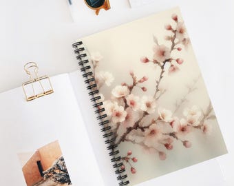 Cherry Blossom Journal - Aesthetic Lined Spiral Notebook