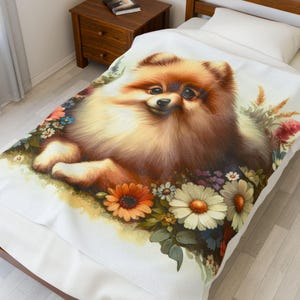 Velveteen Plush Blanket - Pomeranian