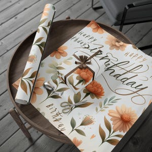 Floral Birthday Wrapping Paper – Elegant Gift Wrap for Special Occasions