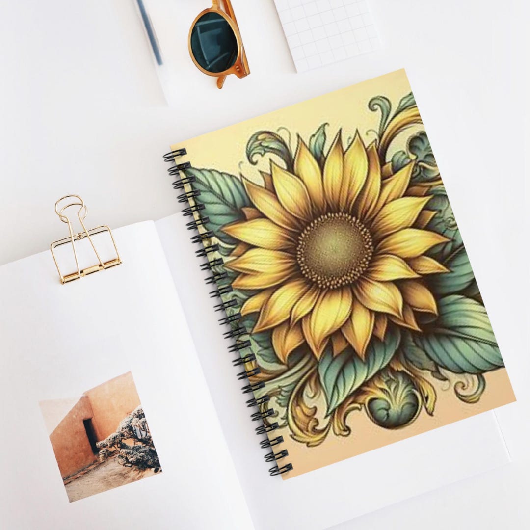 Sunflower Spiral Notebook: Floral Journal for Writing & Note-taking - Etsy