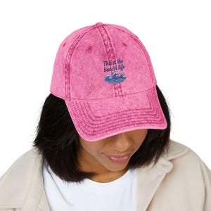 Vintage Beach Life Cap, Embroidered Summer Hat, Casual Sun Protection, Gift for Beach Lovers, Cool Fashion Accessories