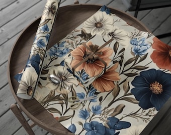 Papel de regalo floral elegante: acabado brillante o mate