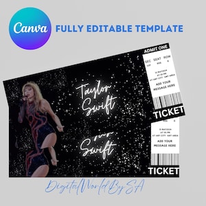 Bearbeitbare Konzertkartenvorlage, benutzerdefinierte Konzertkartengeschenk, DIY-Veranstaltungskarte, Überraschung druckbare Konzertkarten-Geschenkidee, Canva-Vorlage