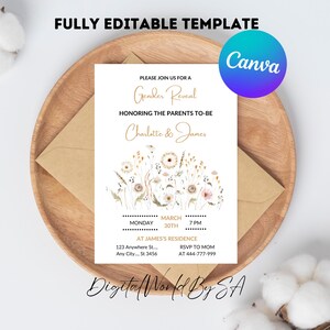 Wildflower Gender Reveal Invitation, Wildflower Baby Shower, He or She Gender Reveal Invite, Spring Floral Invite, Gender Reveal Annoucement