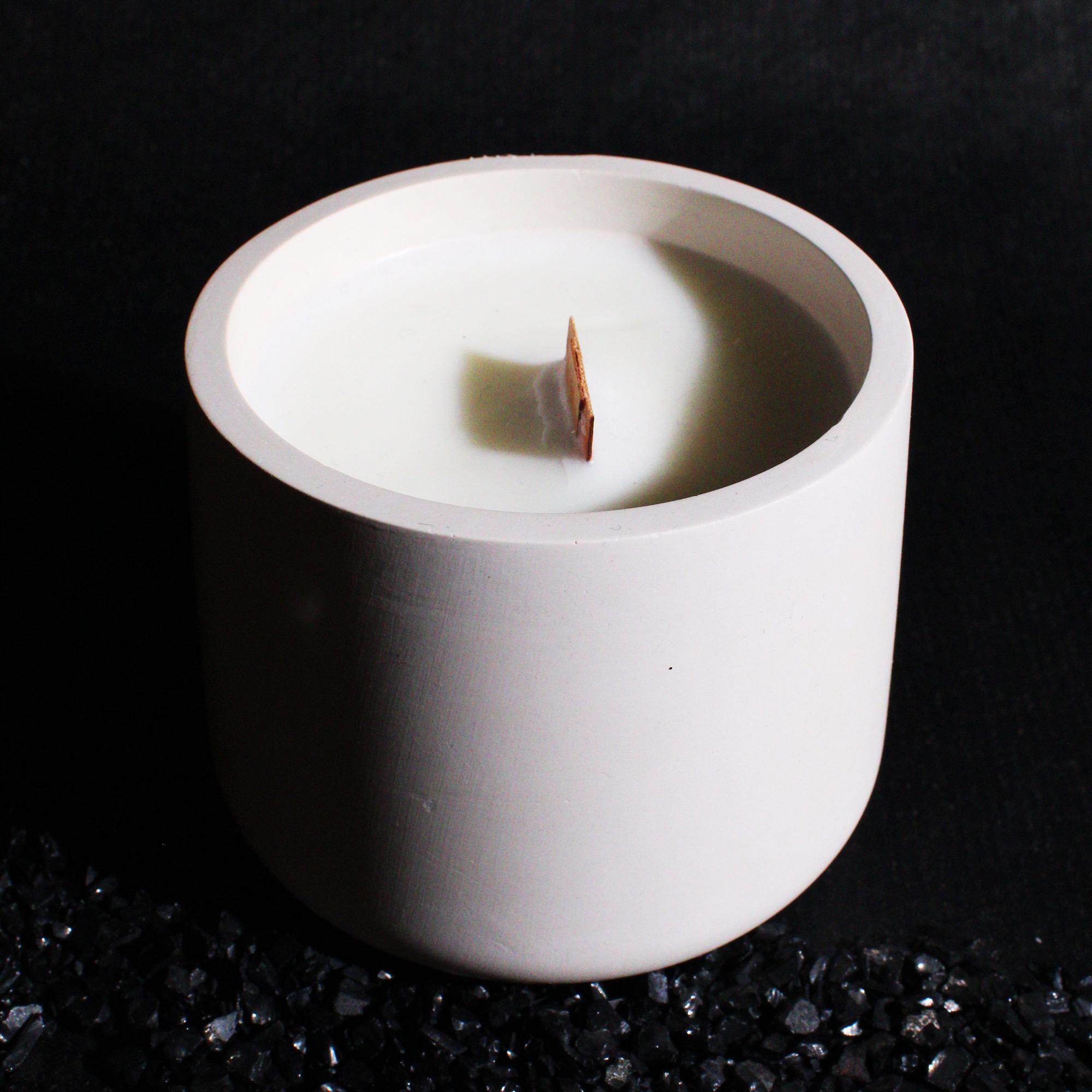 Handmade Candle in a Gypsum Jar, 200 Ml, Wooden Wick, Premium Scents ...