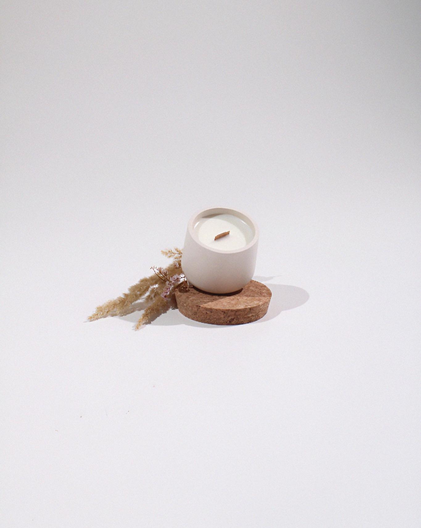 Handmade Candle in a Gypsum Jar, 200 Ml, Wooden Wick, Premium Scents ...