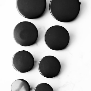 Black, Mod Gambit, Shank Button. Available in 15mm, 18mm, 20mm, 25mm